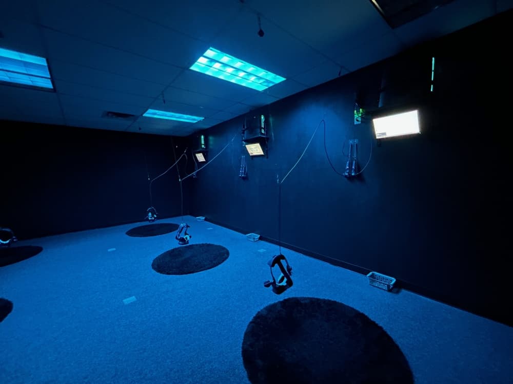 Virtropolis VR offers 21 headsets across three bays for virtual gaming. (Brooke Sjoberg/Community Impact)