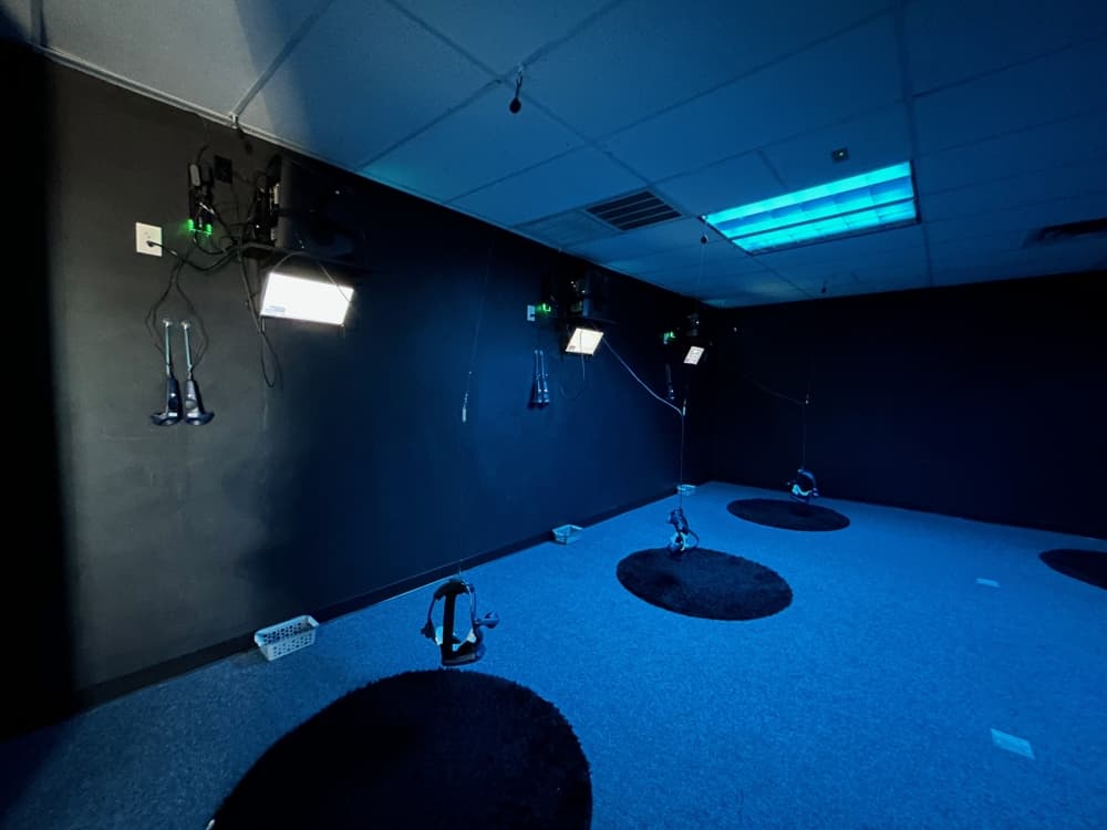 Virtropolis VR offers 21 headsets across three bays for virtual gaming. (Brooke Sjoberg/Community Impact)
