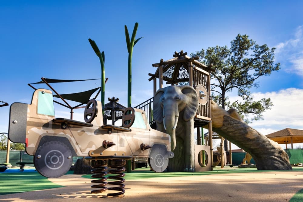 Humble ISD opens safari-themed playground at Park Lakes Elementary School
