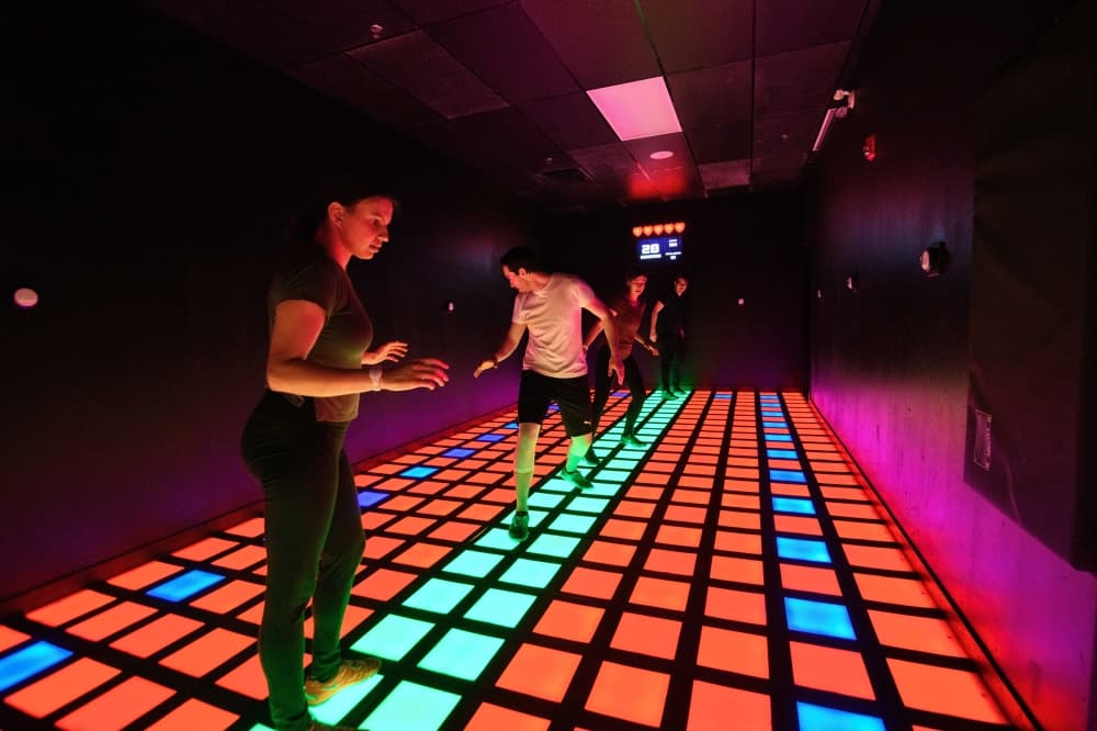 All games include a high-tech aspect, including Megagrid, Hoops, Push, Hide, Laser, Trench, Pipes and Climb. (Courtesy Activate Games)