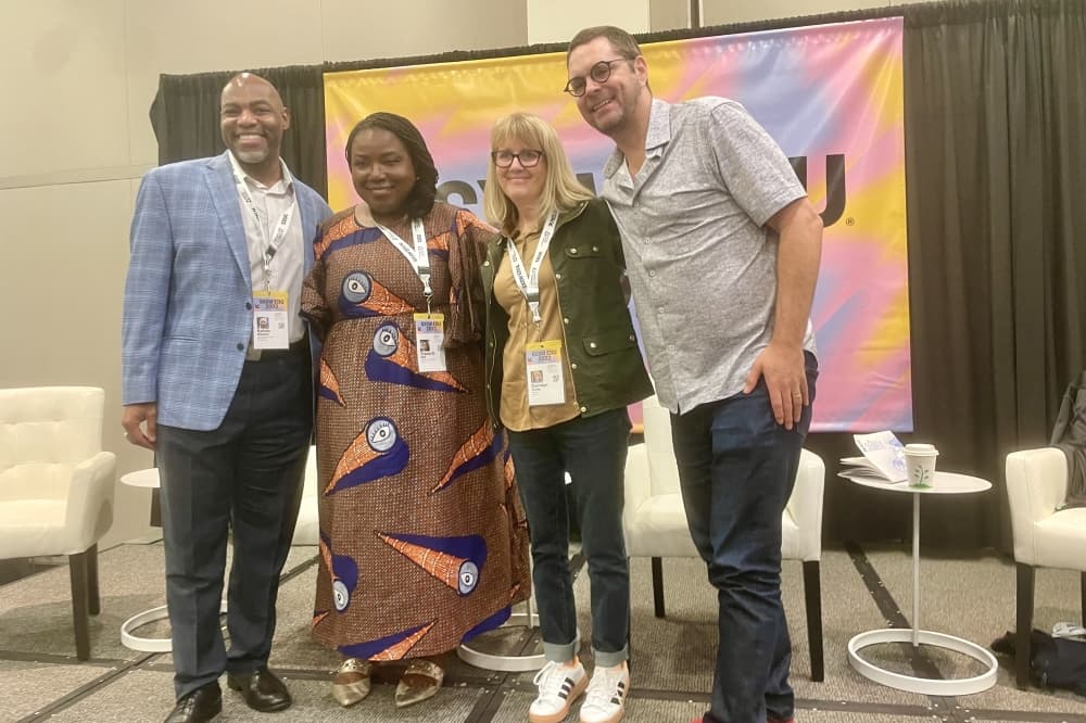 From left to right, the panel of local library leaders included: Kelvin Watson, Tracie D. Hall, Carolyn Foote and John Bracken. (Summer El-Shahawy/Community Impact)