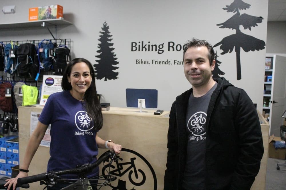Husband and wife Alise and Evan Bailey own and operate Biking Roots, which was founded in 2019 and moved to its current location on Rhodes Road in 2021.