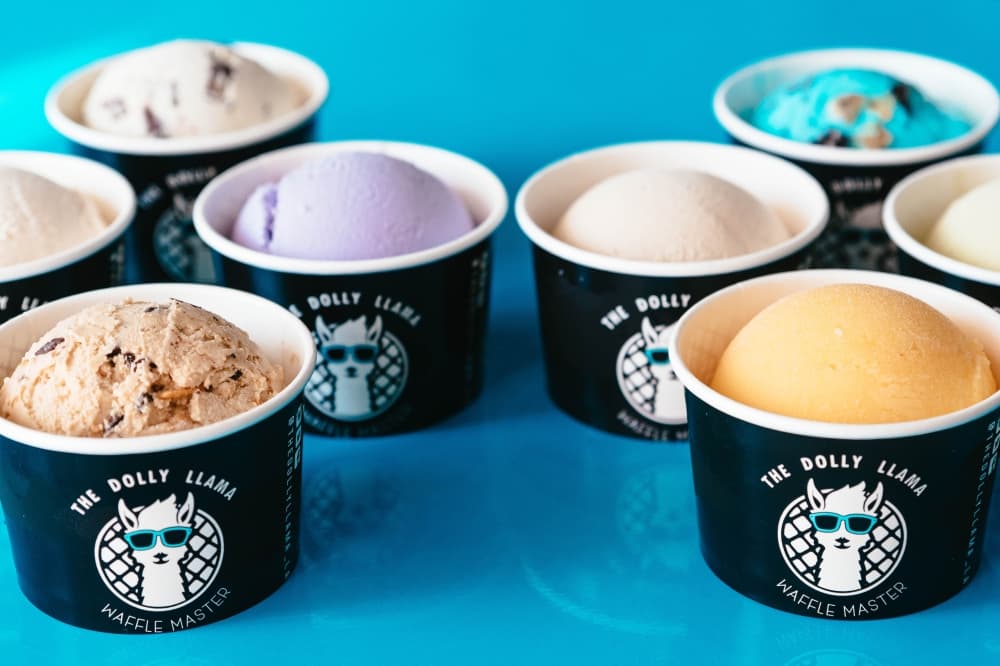 Customers can also enjoy ice cream by the cup or cone. (Courtesy The Dolly Llama)