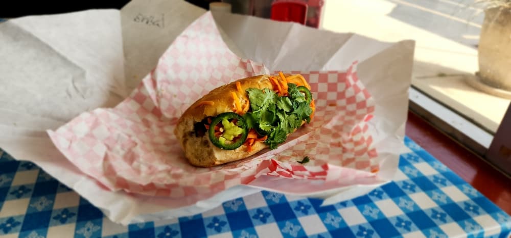 The banh mi. (Jarrett Whitener/Community Impact)