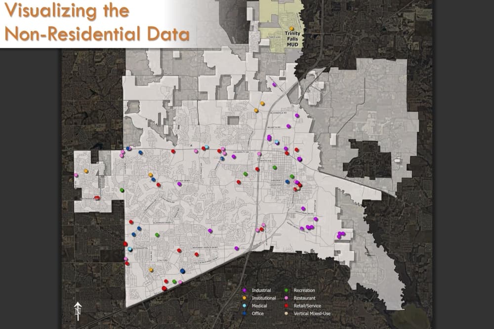 Map of 2022 non-residential projects in McKinney