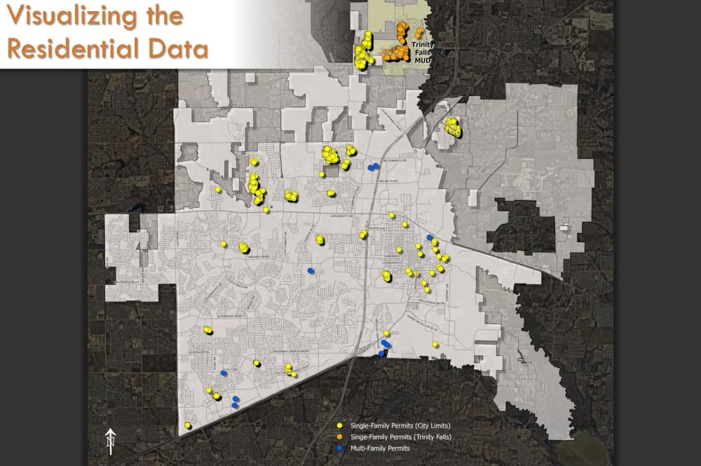 Map of 2022 residential projects in McKinney