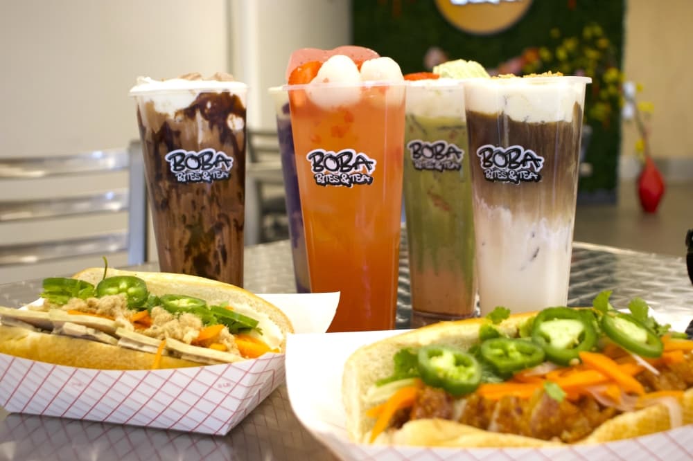 bubble tea and bann mi sandwiches