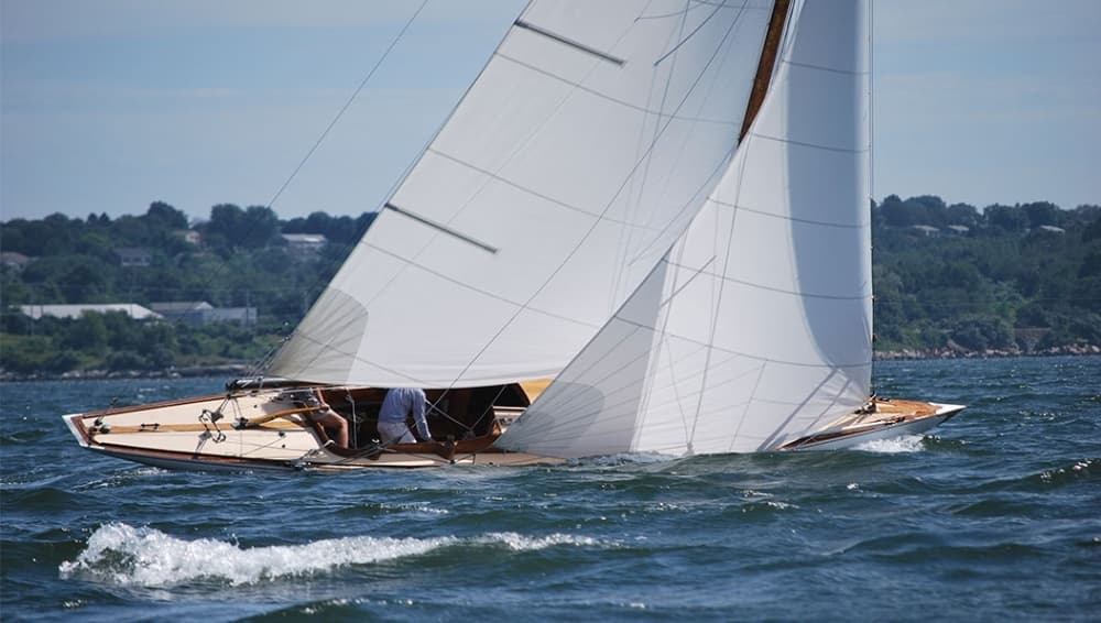 Quantum Sails makes various sails, including the traditional sails seen on this boat. (Courtesy Quantum Sails)
