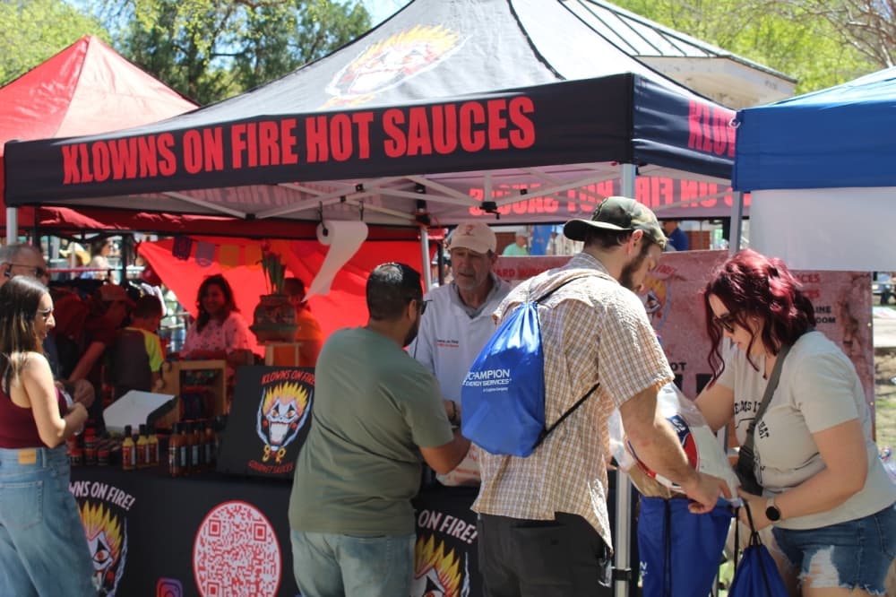 Klowns on Fire Hot Sauces selling at Texas Forever Fest