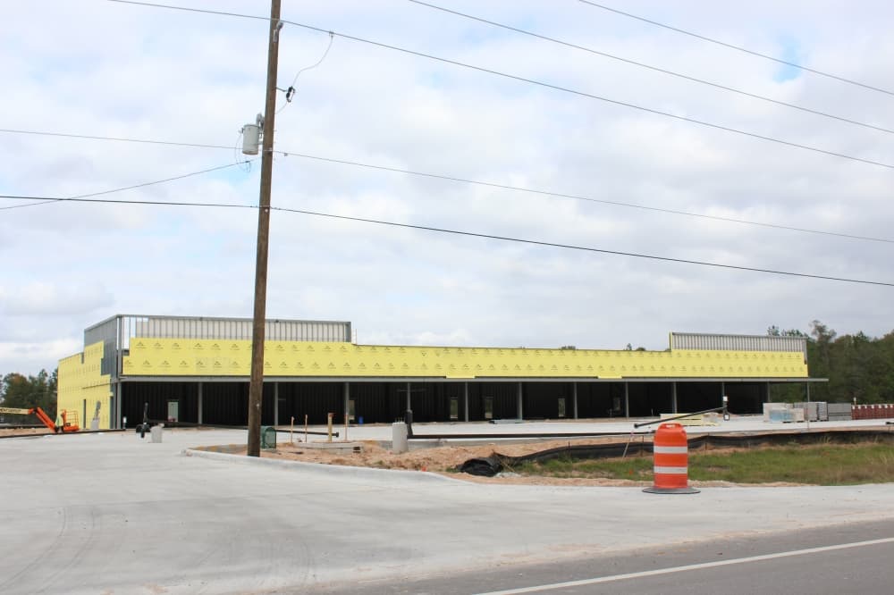 Construction on The Centre on Gene Campbell began in September. (Emily Lincke/Community Impact)