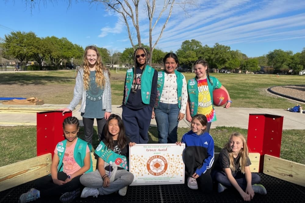 Local Girl Scout troop builds Gaga Ball pit at Houston ISD's Parker Elementary