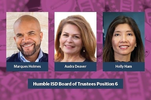 Three candidates are vying for Humble ISD board of trustees Position 6 in the May 6 election. (Ronald Winters/Community Impact)