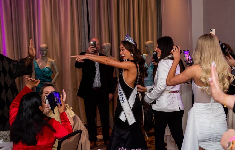 Gabriel at her homecoming celebration