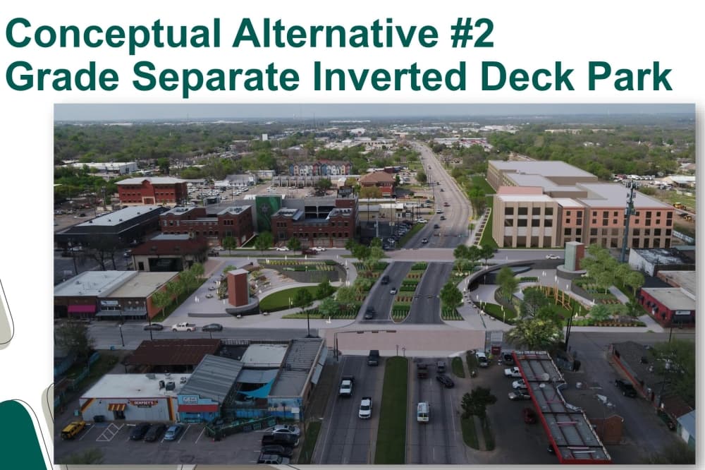 Rendering of the inverted deck park option
