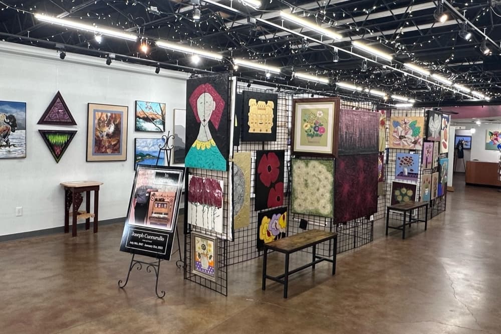The interior of DaVinci Artists Gallery in downtown Tomball