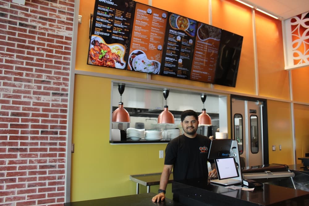 Manager Rajendra Singh at the ordering counter