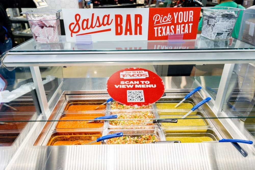 Located inside the convenience store, True Texas Tacos offers a salsa bar with an array of sauces and condiments. (Courtesy H-E-B)