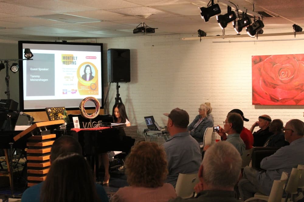 Frisco City Council Member Tammy Meinershagen performs on the piano April 17. 