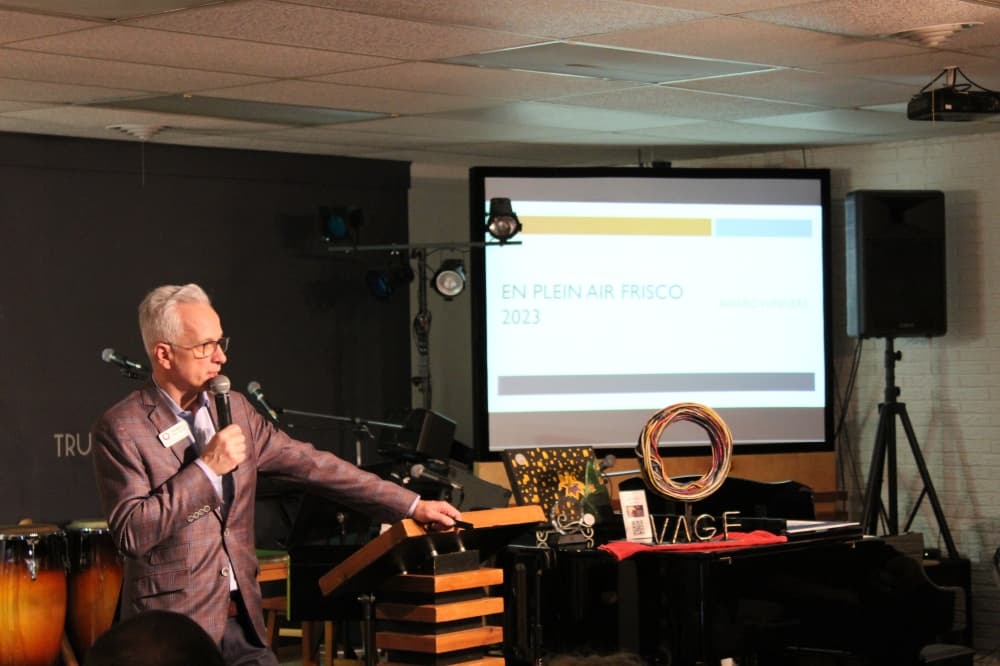 Suad Bejtovic speaks during the guild's April 17 meeting. 