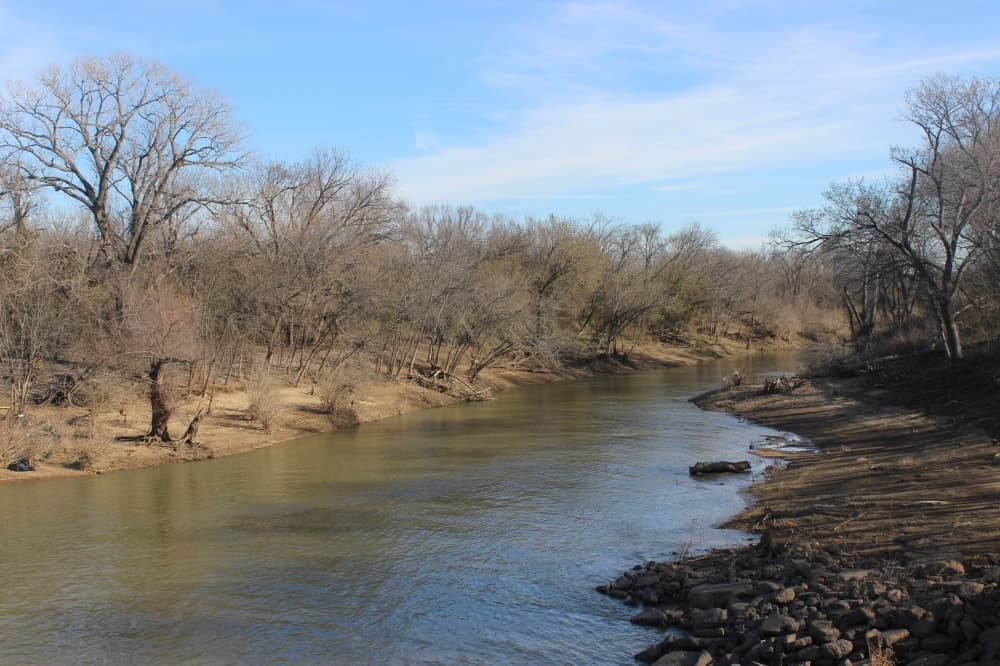 A part of the Trinity River on a sunny day