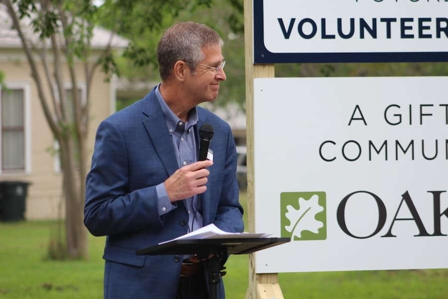 New Braunfels Christian Ministries Executive Director Jim Wesson grins.