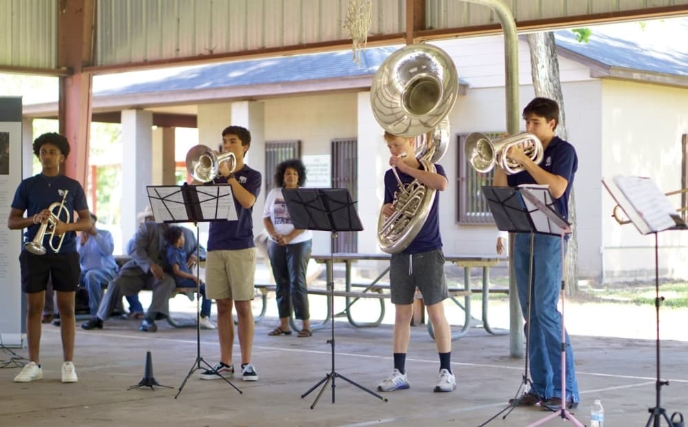 Oak Ridge North Jazz Ensemble performed a specially composed song to honor the Tamina community. 