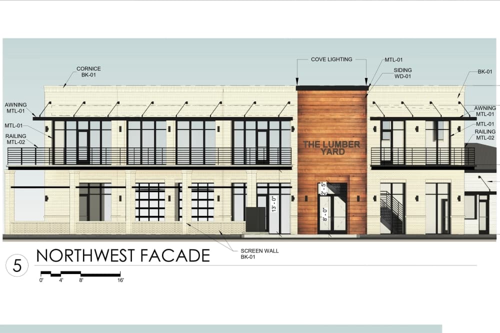 Facade plan for The Lumberyard