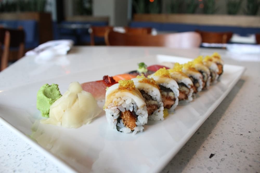 Sushi bar special ($23): This menu item includes the chef’s selection of a specialty sushi roll and five pieces of nigiri. (Emily Lincke/Community Impact) 