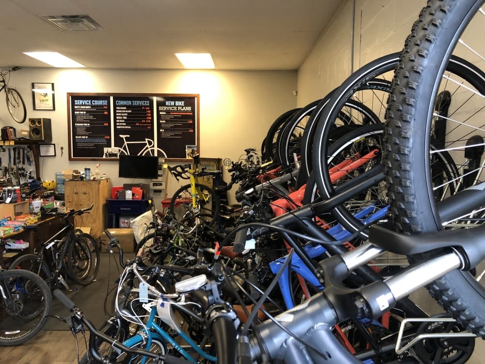 The bike shop carries a couple of notable bike brands, including Specialized, Reid, Sun, Surly and E11even. 