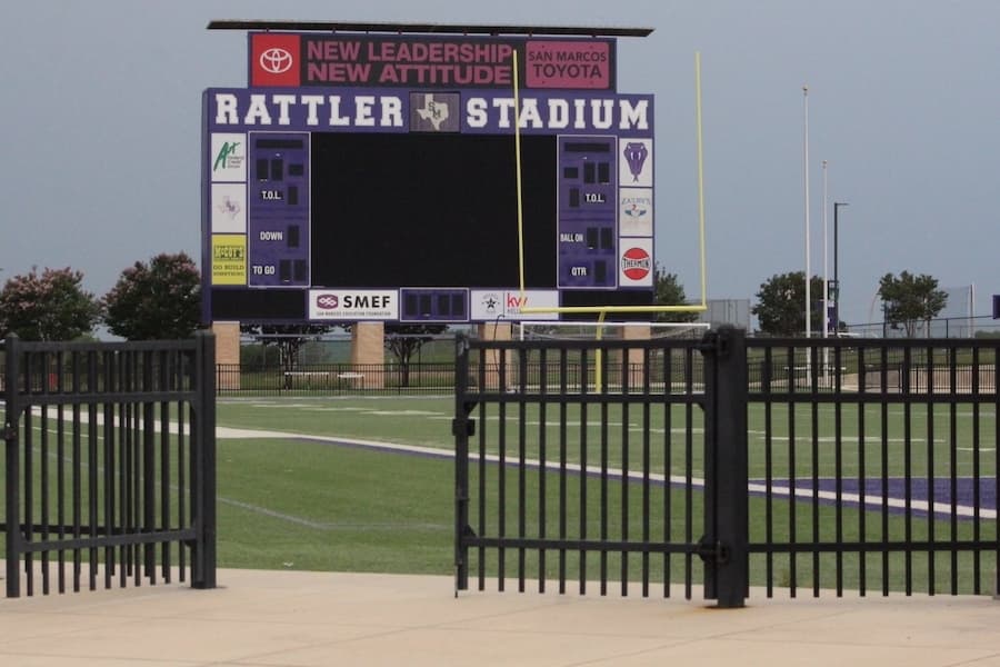 San Marcos CISD approves construction contract for field turf replacement at Rattler Stadium