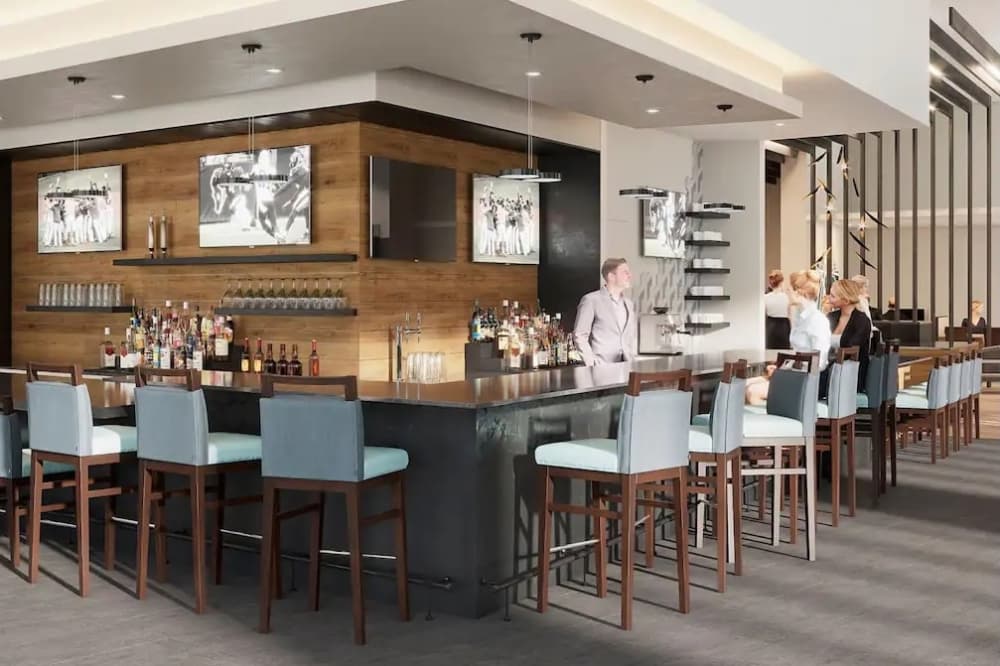 This is a photo of the bar area inside the hotel.