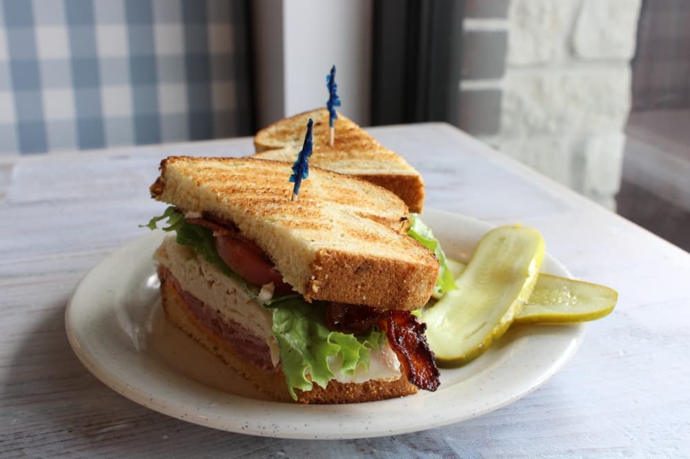 sandwich with side of pickles