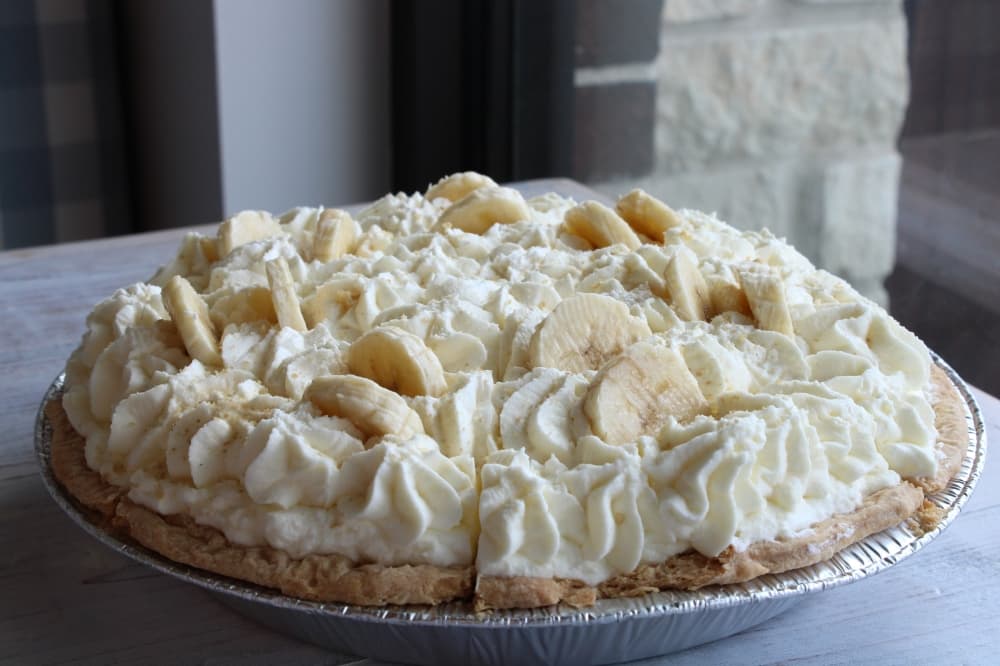Coconut cream pie ($5.95 per slice), available by the slice or by the whole pie, is baked in-house at Southern Dough Baking Co.’s bakery. (Courtesy Southern Dough Baking Co.)