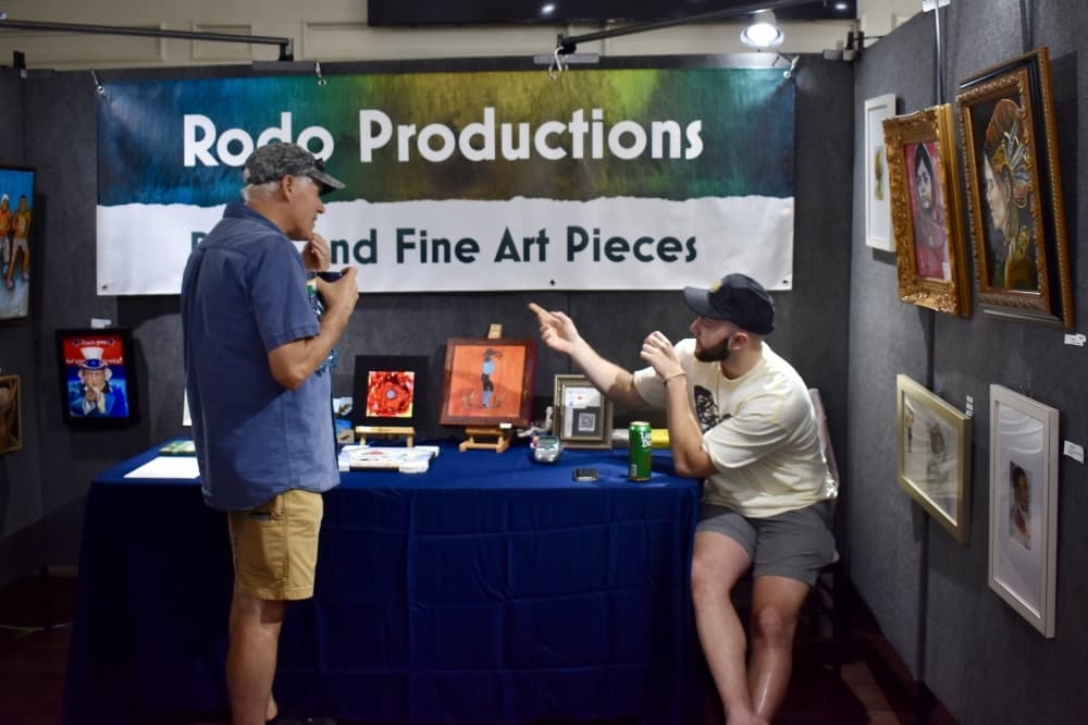 Main Street Fest’s Artists on Tap, presented by Meow Wolf, showcased artists' work. (Hannah Johnson/Community Impact)
