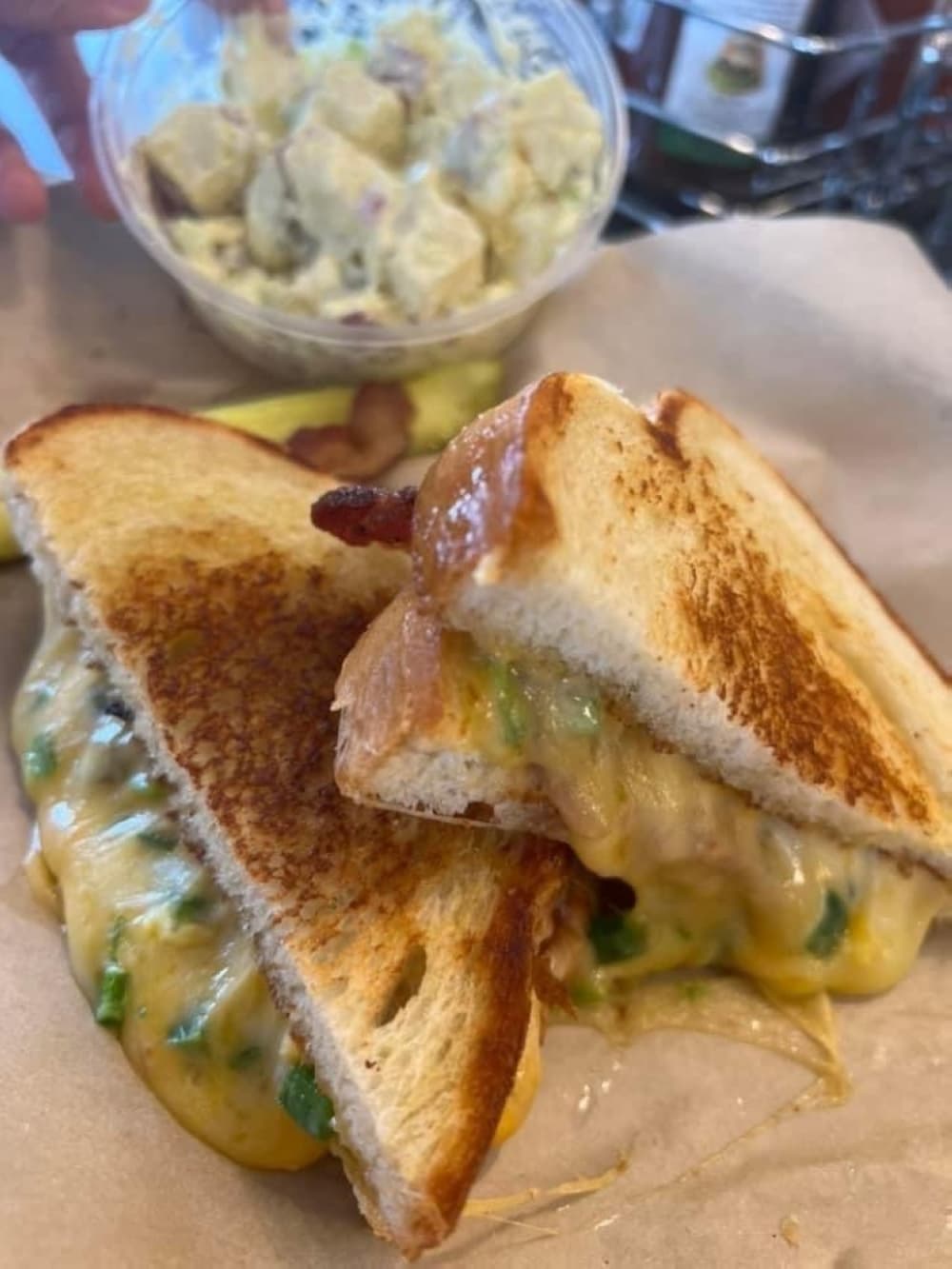 The jalapeno bacon grilled cheese ($12.49) uses Tillamook cheddar. (Courtesy Roost)