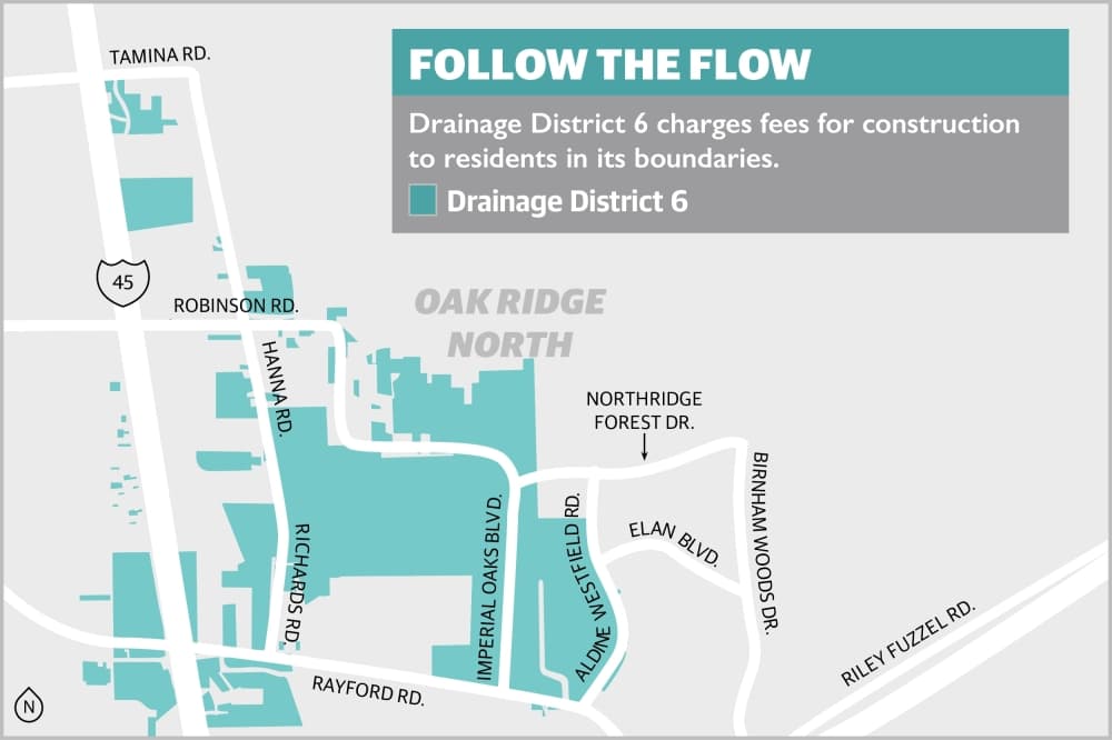 Residents within the boundaries of Drainage District 6 are being charged construction fees.