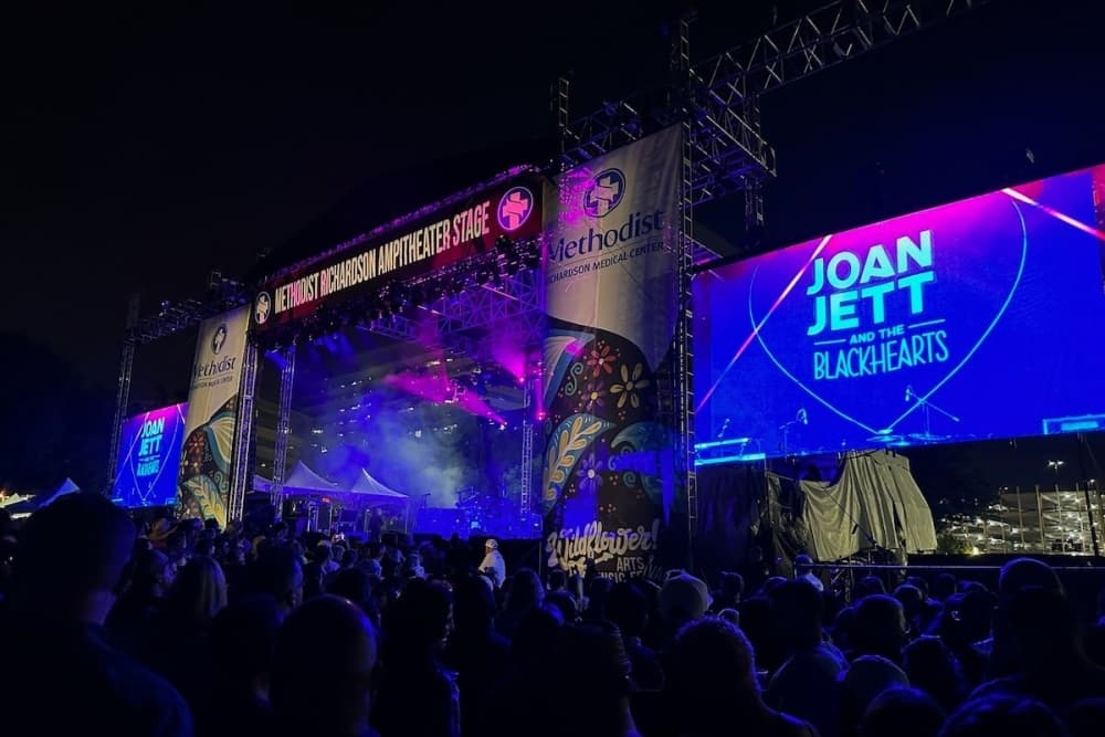 Joan Jett and The Blackhearts performing on the main stage at Wildflower in Richardson may 20