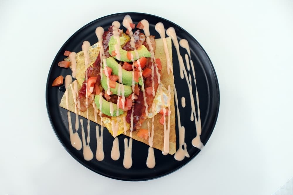 The Breakfast Special ($9) is a breakfast crepe that includes cheese, bacon, egg, avocado and tomatoes. (Karen Chaney/Community Impact).
