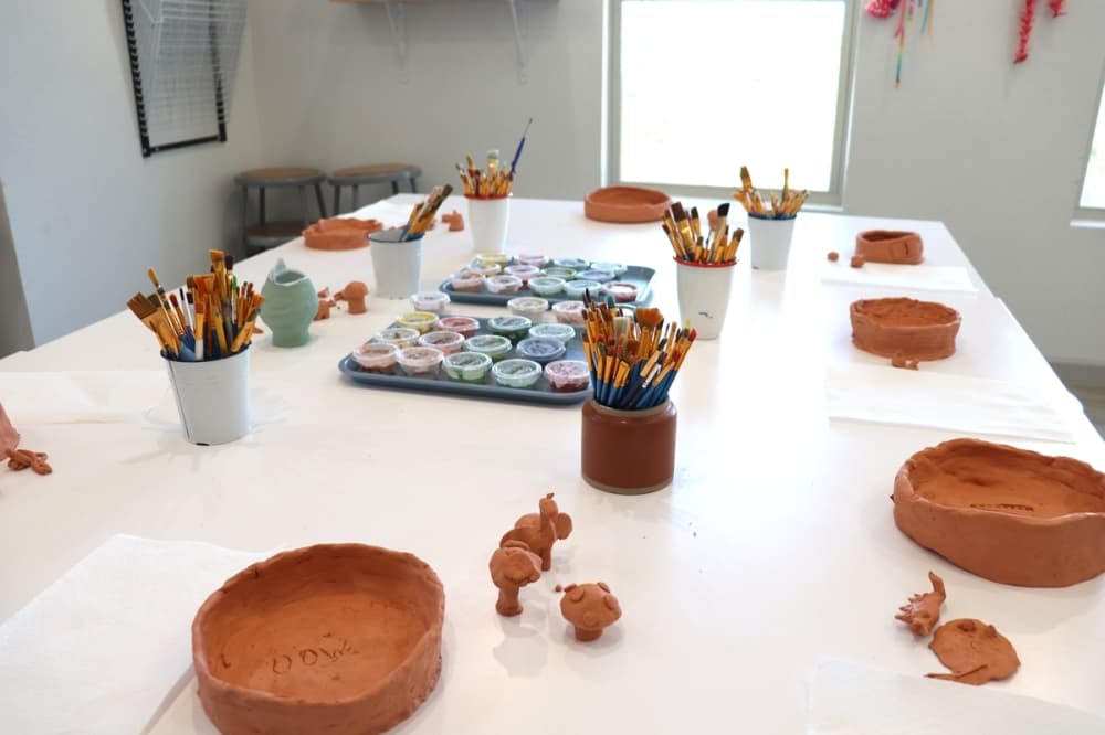 The Flamingo Studio is where kids partake in Clay Class. (Zara Flores/Community Impact)