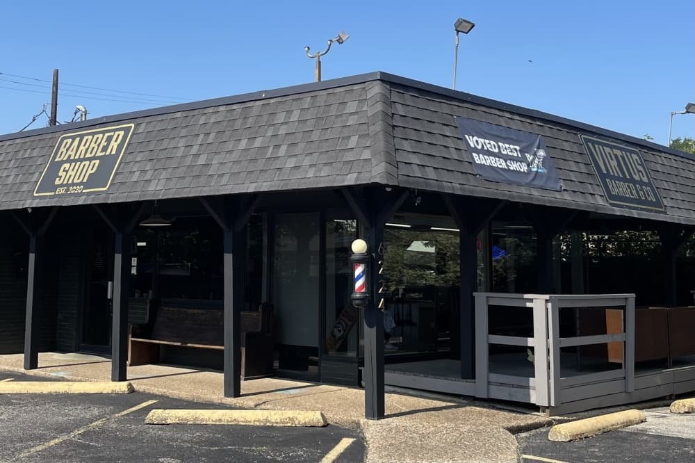 The exterior of Virtus Barber & Co.