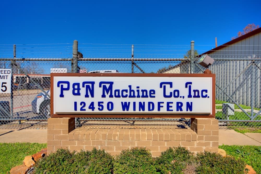 sign that reads P & N Machine Co. Inc. 12450 Windfern