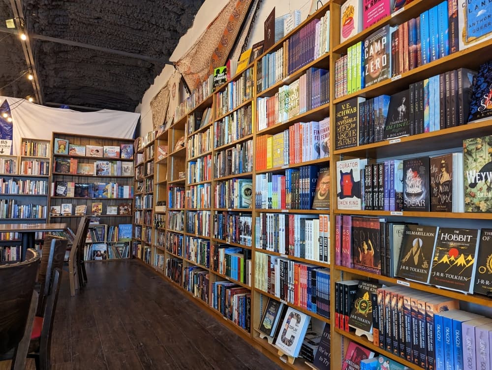 The Book Burrow's current home is inside the Three Legged Goat wine bar.