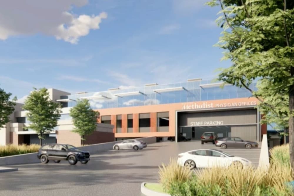 This is a rendering of potential parking lots for the Methodist Hospital office in downtown Bellaire.