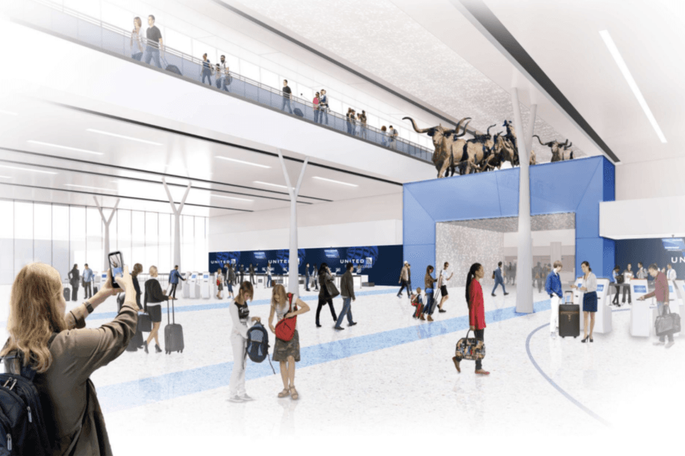 Rendering of the Ticketing Hall of Terminal B at IAH.