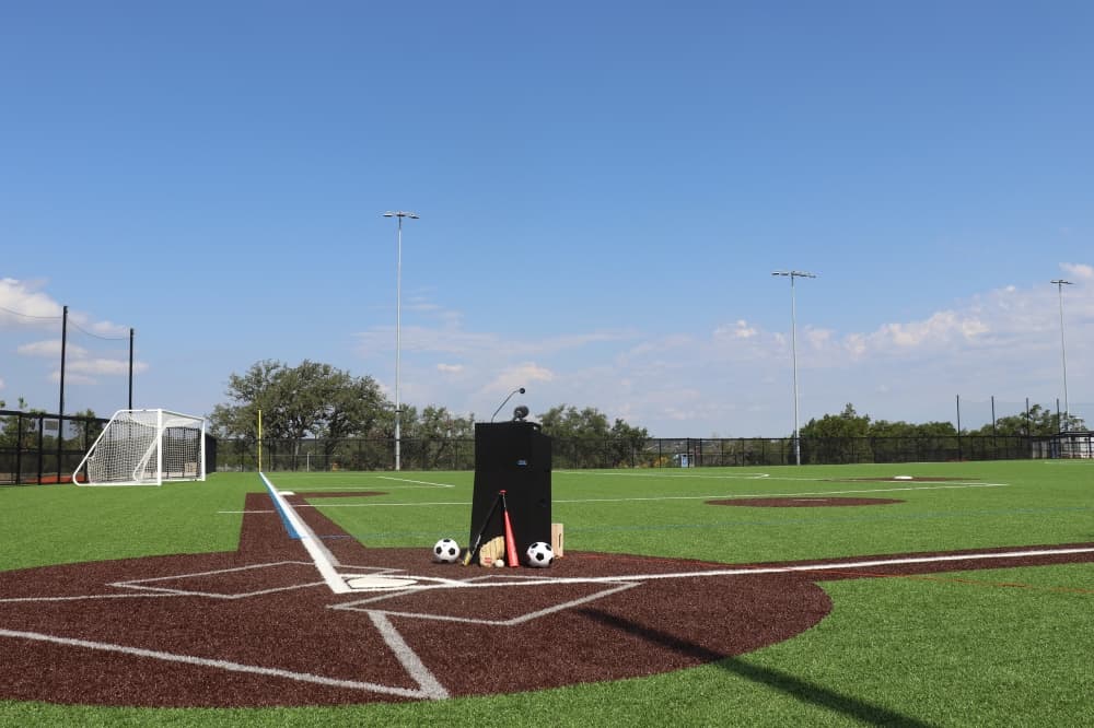 The sports complex has two standard Little League baseball fields. (Zara Flores/Community Impact)