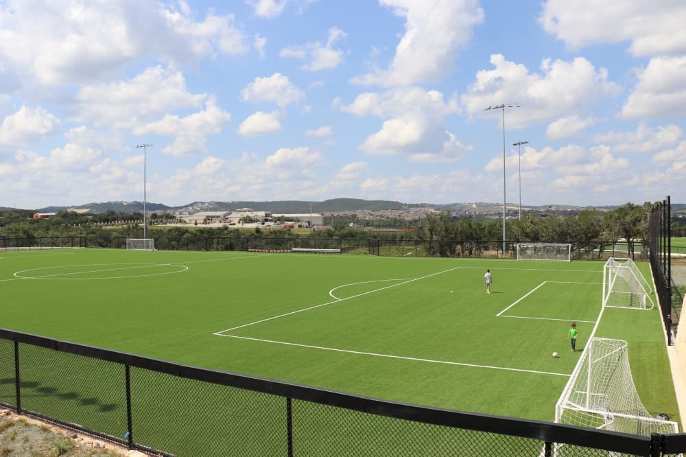 The sport complex has five 30-by110-yard soccer fields. (Zara Flores/Community Impact)