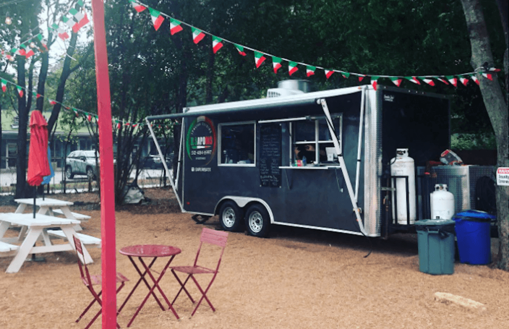 outside of the food truck on a sunny day