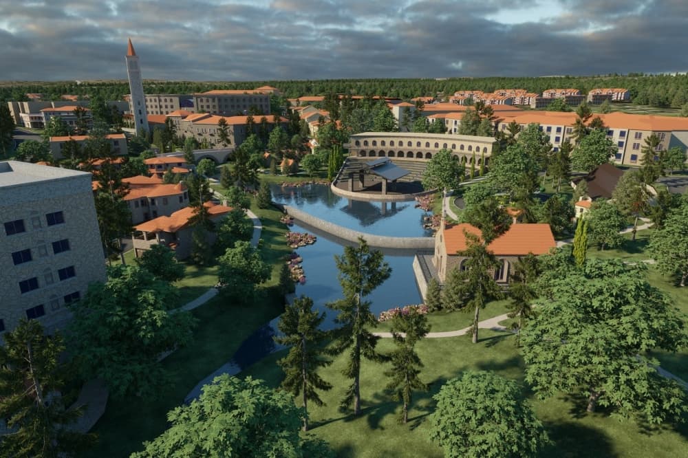 Wolf Lakes Village overhead view