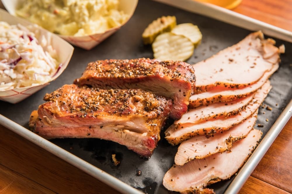 Customers can order a two-meat plate with two sides for $19. (Courtesy Agape BBQ)