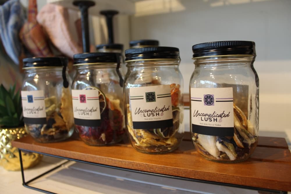 jars of fruits and herbs